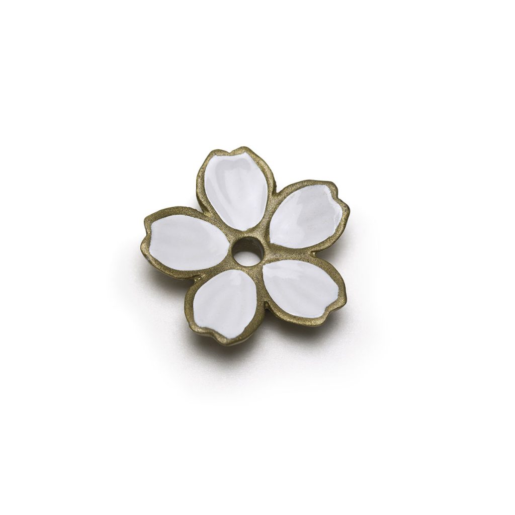 銅 香立 桜（小・彩色）