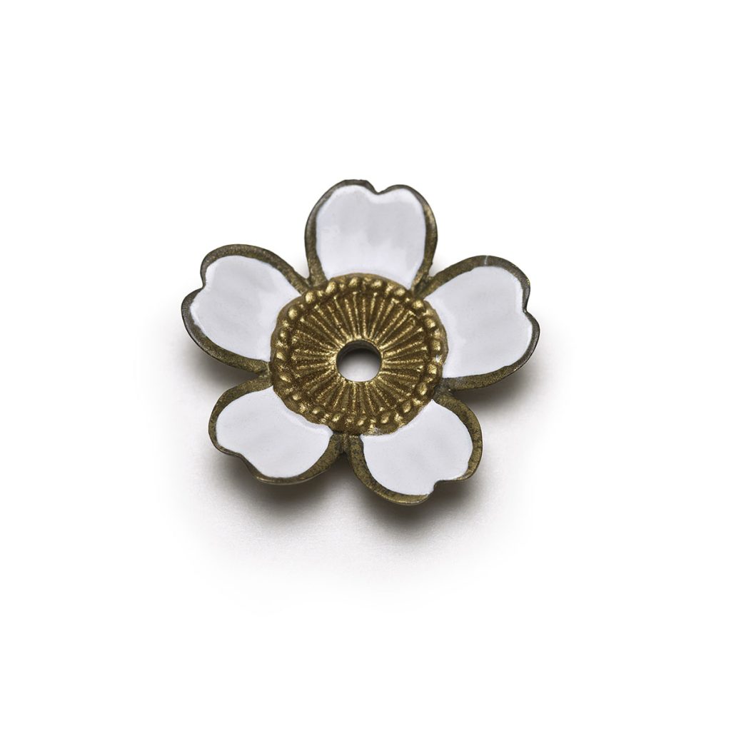 銅 香立 桜（大・彩色）